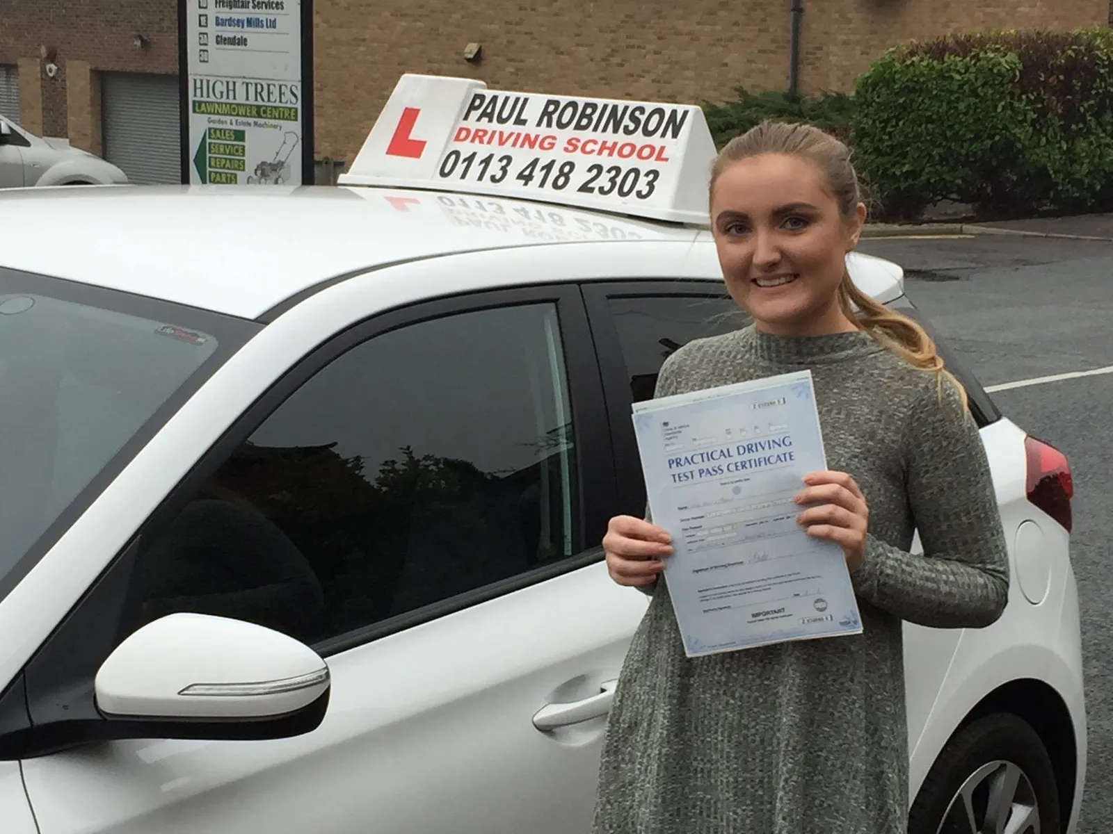 Amy Taylor after passing her driving test with Paul Robinson Driving School