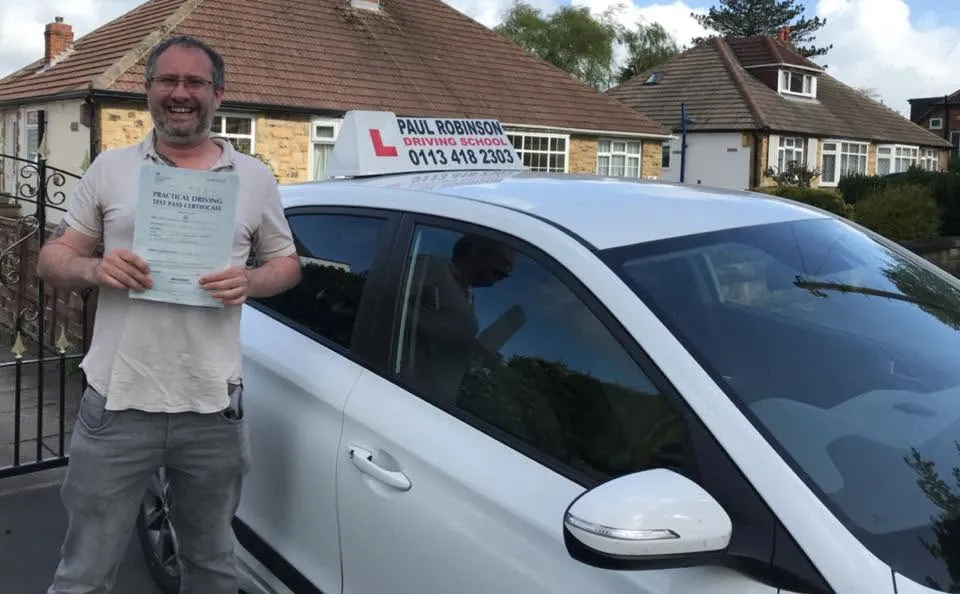 Andrew Martin after passing his driving test with Paul Robinson Driving School