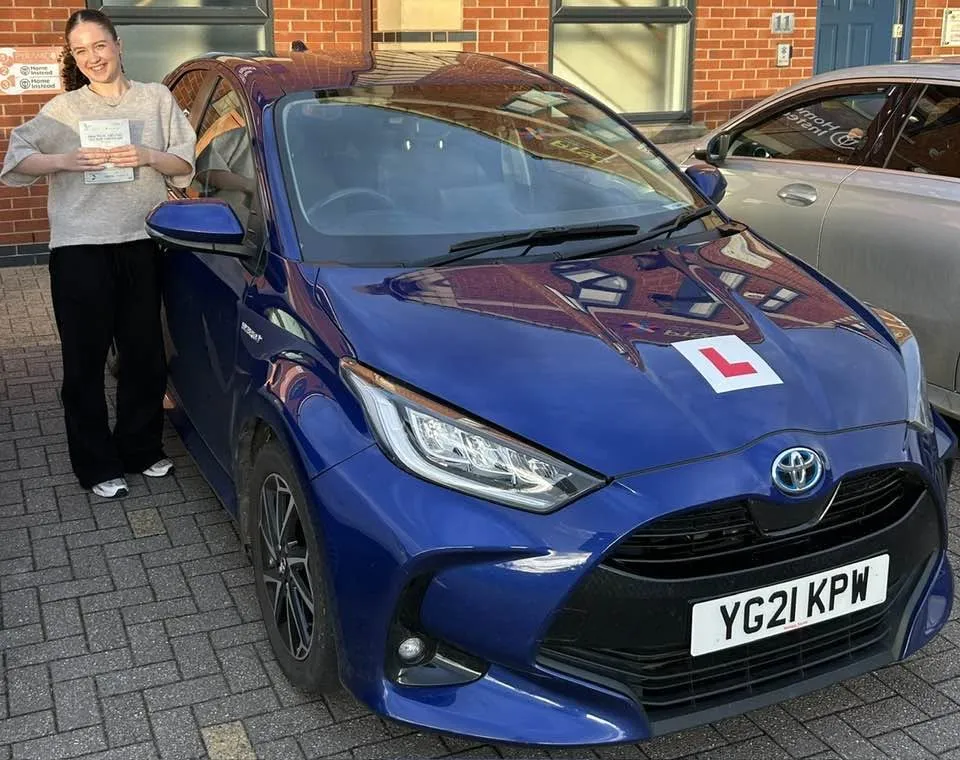 Darcey Willsher after passing her driving test with zero driving faults